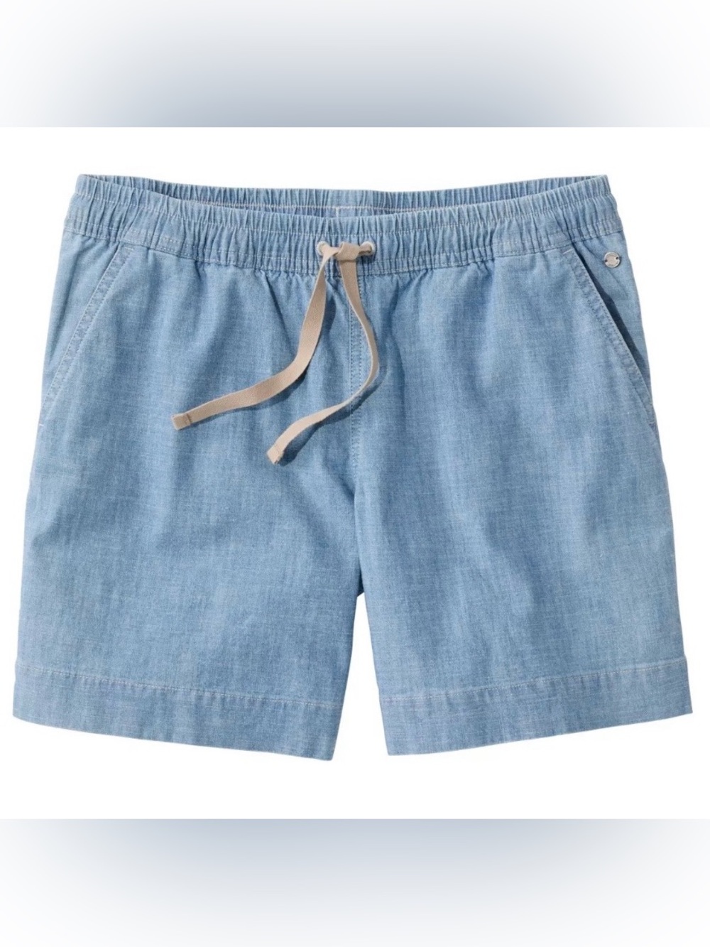 L.L. Bean Lakewashed Mid-Rise Chambray Denim Dock Shorts